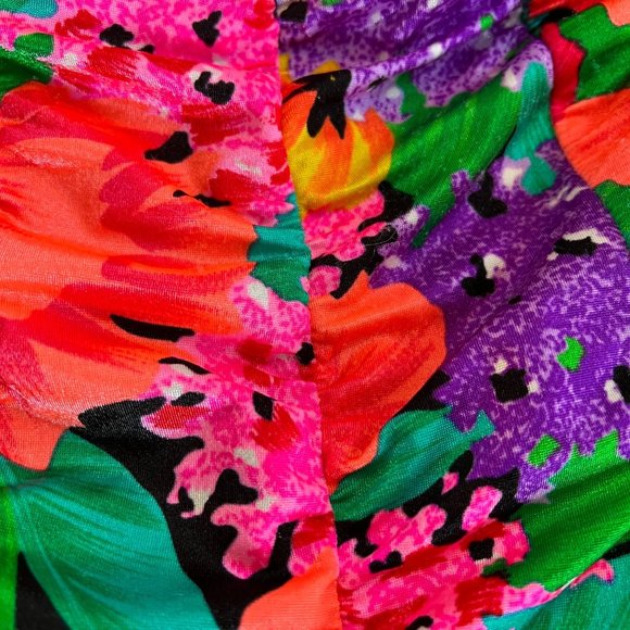 Vintage Catilina Floral Strapless One Piece Swimsuit USA - Picture 9 of 10